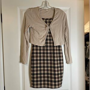 2pc burger brown dress jacket size 10 SHEIN